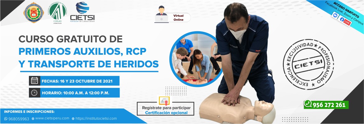 curso en primeros auxilios  rcp y transporte de heridos